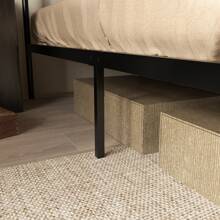 HOMCOM 4.8ft Double Bed Frame With Industrial Wood Headboard, Steel Slat Support And 25.5cm Underbed Storage Space, 145 X 199cm, Rustic Brown - Rust Brown - View 6