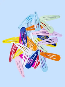 20入組彩色塗装bb髮夾適用於日常穿搭、假日和派對（隨機顏色）