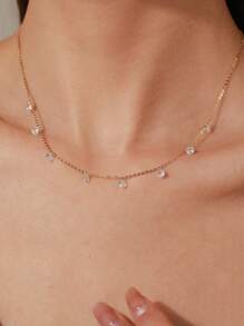 ELSEDES 1入組時尚典雅的s925純銀手工寶石吊墜項鍊,展現風格和珠寶感,適合女性日常穿著、派對穿著和紀念日穿著。婚禮訂婚新娘珠寶 - 金色 - 查看 2