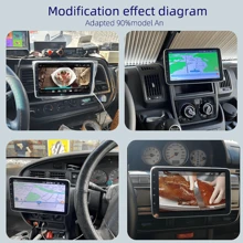 2Din Android Car Radio Stereo With Carplay Android Auto, 10 Inch Capacitive Touch Rotatable Vertical Screen High Definition GPS Navigation WIFI USB Player - Apricot - View 6