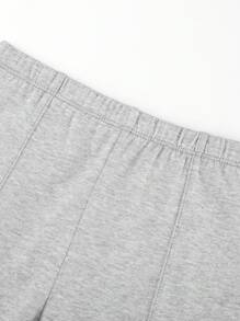 Annil Girls' Knitted Leggings, Spring And Autumn Elastic Casual Yoga Pants, Solid Color Dance Pants