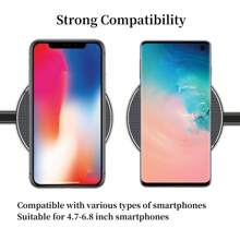 10W无线充电器，兼容 14/13/12/11/Xs Max/X/XR/Plus，支持Qi无线充电，智能智能手机充电。 - 黑色 - 查看 3