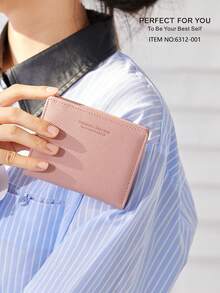 PFY PERFECT FOR YOU Perfect For You Pfy女款細長錢包,皮革三摺紋身卡套配鑰匙扣,拉鍊袋和id卡窗口 - 粉色 - 查看 1