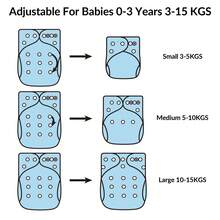 Littles & Bloomz 2pcs Baby White One Size Reusable Nappy Washable Pocket Cloth Diaper Adjustable 0-3 Years 3-15 KGS - White - View 5