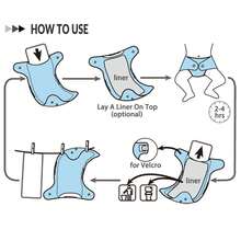 Littles & Bloomz 2pcs Baby White One Size Reusable Nappy Washable Pocket Cloth Diaper Adjustable 0-3 Years 3-15 KGS - White - View 4