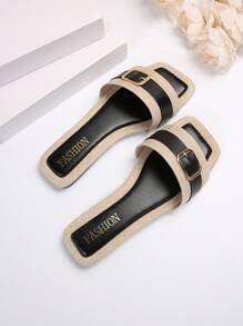 Women's Flat Slip-Resistant Beach Sandals With Square Toe