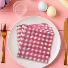 20 cái Màu hồng Kẻ sọc Dùng một lần Khăn giấy Đối với lễ Phục sinh Tiệc Chủ đề Đồ trang trí Quân nhu - Hồng - Xem 4