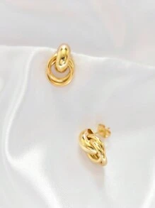 Aretes Pendientes Ondina 18k Oro Laminado Premium - Amarillo Oro - Ver 7