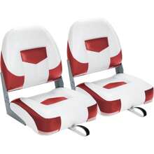 Set Of 2 Boat Seats, Boat Chairs With Folding Backrest, Highly Elastic Foam, PVC, PP, Weatherproof, Durable And Waterproof, UV-Resistant, Fishing Chair For Yachts And Boats - Red - View 1