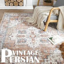 Doormat Entryway Area Rug Bohemian Entrance Mat Foldable Thin Washable Rug Floral Print Carpet Non Slip Lightweight Rug Kitchen Bathroom Living Room - Camel - View 8