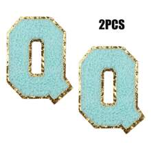2pcs Ladies Golden Edge 4 Colors English Letters Hot Melt Glue Ironing Wool Embroidery Patches Decorate Bags And Clothes
