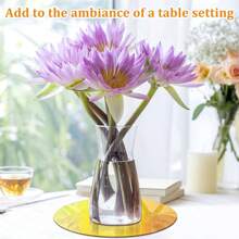 1/10PCS Acrylic Round Mirrors For Centerpieces Circle Mirrors Candle Plates For Wall Wedding Table Centerpieces Round Mirror Tray For Party,Christmas - Gold - View 5