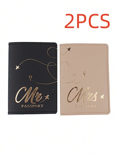 Fashionable And Lightweight Pu Leather 2pcs/Set Travel Suitcase, Including Passport Holder, Suitable For Flying, School, Wedding, Engagement, Vacation, Anti-Theft, Unisex Travel Stuff Travel Organiser Travel Items Travel Wallet Passport Holder Passport Wallet Beach Vacation Bag Summer