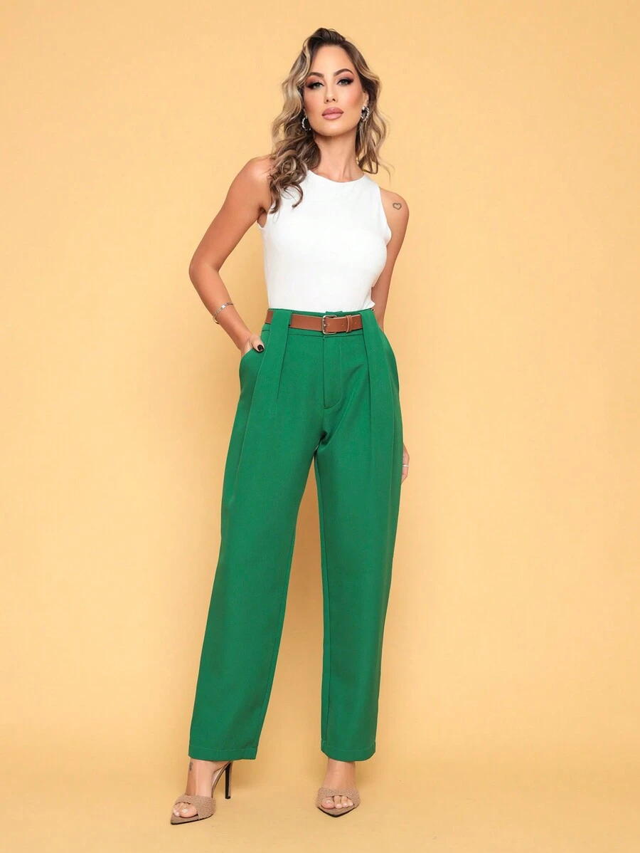 Women Pants - 綠色 - 查看 1