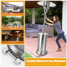 48,000 BTU Patio Propane Heater Stainless Steel W/Table & Wheels - Bạc - Xem 5
