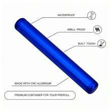 110mm鋁質密封儲存管，具有防潮和抗震密封工具，適用於吸煙配件，可清洗的鋁合金金屬儲物罐 - 藍色 - 查看 2