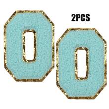 2pcs Ladies Golden Edge 4 Colors English Letters Hot Melt Glue Ironing Wool Embroidery Patches Decorate Bags And Clothes