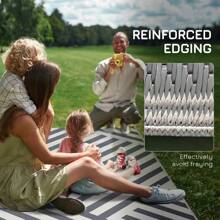 Outsunny Reversible Outdoor Rug With Carry Bag, Waterproof Plastic Straw Mat For Garden, Deck, RV, Picnic, Beach, Camping, 182 X 274cm - Grey - View 4