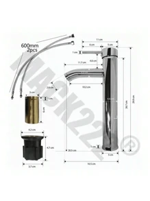Llave Mezcladora De Baño Acero Inoxidable Larga Para Ovalin,Grifo Para Lavamanos Monomando De Agua Fría De Acero Inoxidable 304 De \Pulgada Con Colores De ,Plateado Para Instalar En Cubierta,Grifo Del Fregadero Del Baño Con Perillas Frías Y Calientes Y Boquilla Antisalpicaduras Que Ahorra Agua,Fregadero de cocina para lavar verduras - Plateado - Ver 2