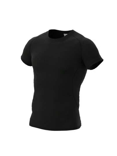 Men's Comfortable Compression Workout Short Sleeve T-Shirt, Sports Fitness Gym Clothes, Running Athletic Tops