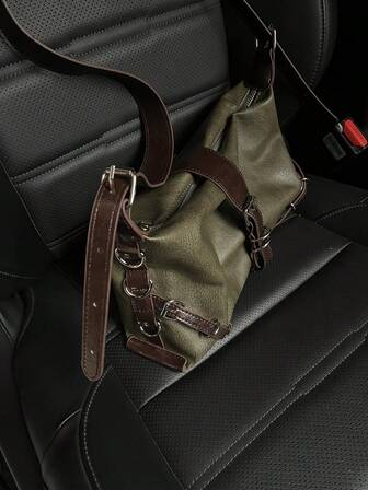 Y2k axelväska under armarna i fransk stil med lyxig metallisk struktur, glansigt oljevaxläder, motorcykelhandtag, coolt streetwearmode, kan bäras som axelväska Nyhetsväskor Gotisk stil Y2K StyleSweet coolväska, rockväska för kvinnor