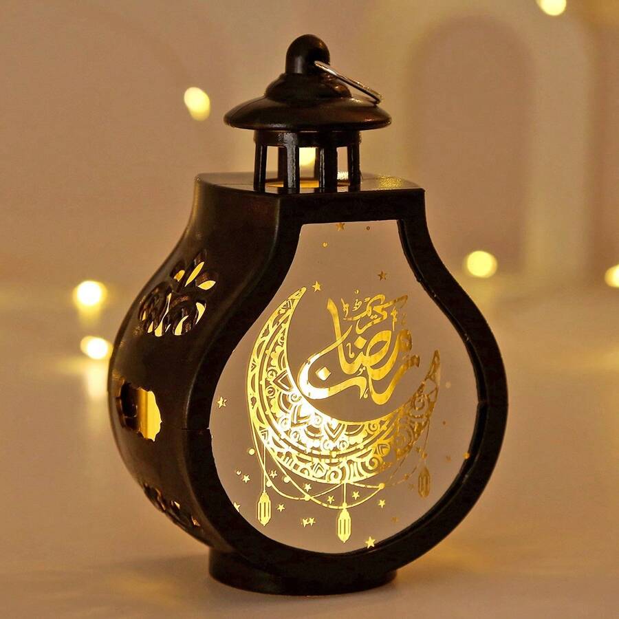 1 pieza Luz decorativa, Luz de vela electrónica LED, Estilo de linterna retro, Adecuado para decoración de mesa de fiesta de vacaciones (Batería incluida) - Amarillo - Ver 1