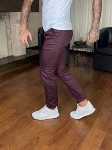 Men Pants - Burgundy - View 3
