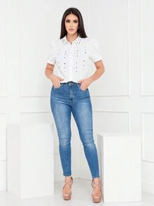 Women Tops - 白色 - 查看 5