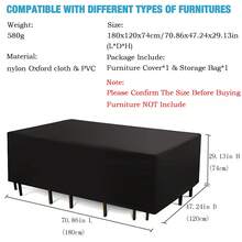 Outdoor Furniture Cover Rattan Corner L-Shape-Sofa Waterproof Garden Covers - Black - View 3