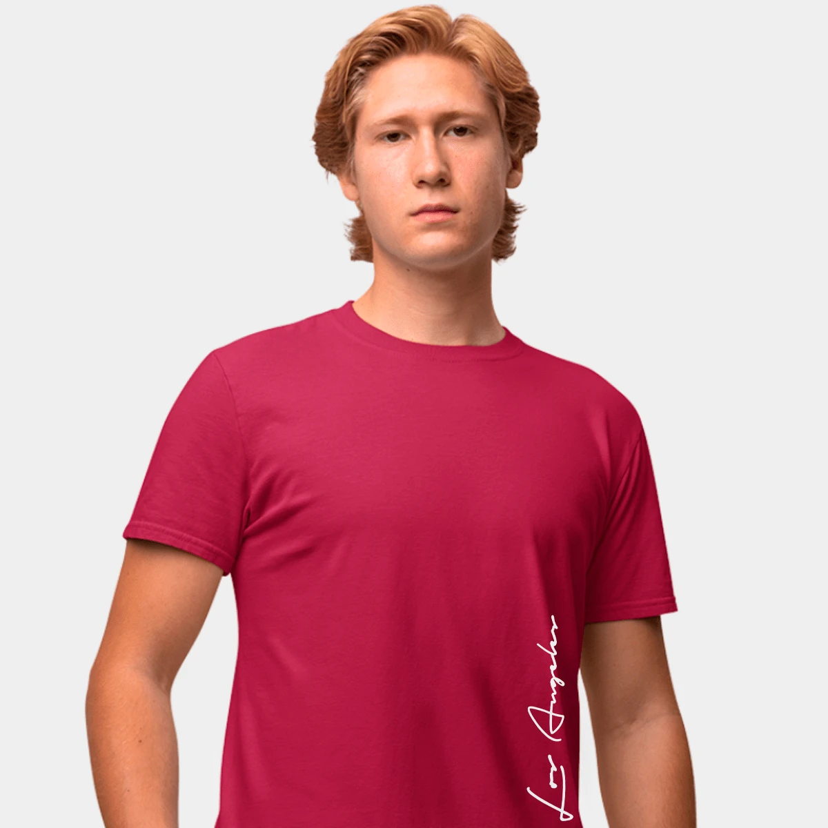 Men T-Shirts - 紫紅色 - 查看 1