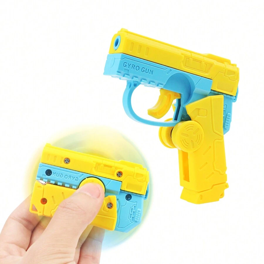 Carrot Gun Mini Rotating Action Toy, Decocker Finger Spinner Gun 2-In-1 Toy. Can Be Used As Finger Spinner Or Mini Pistol. Press To Automatically Recock With Random Color