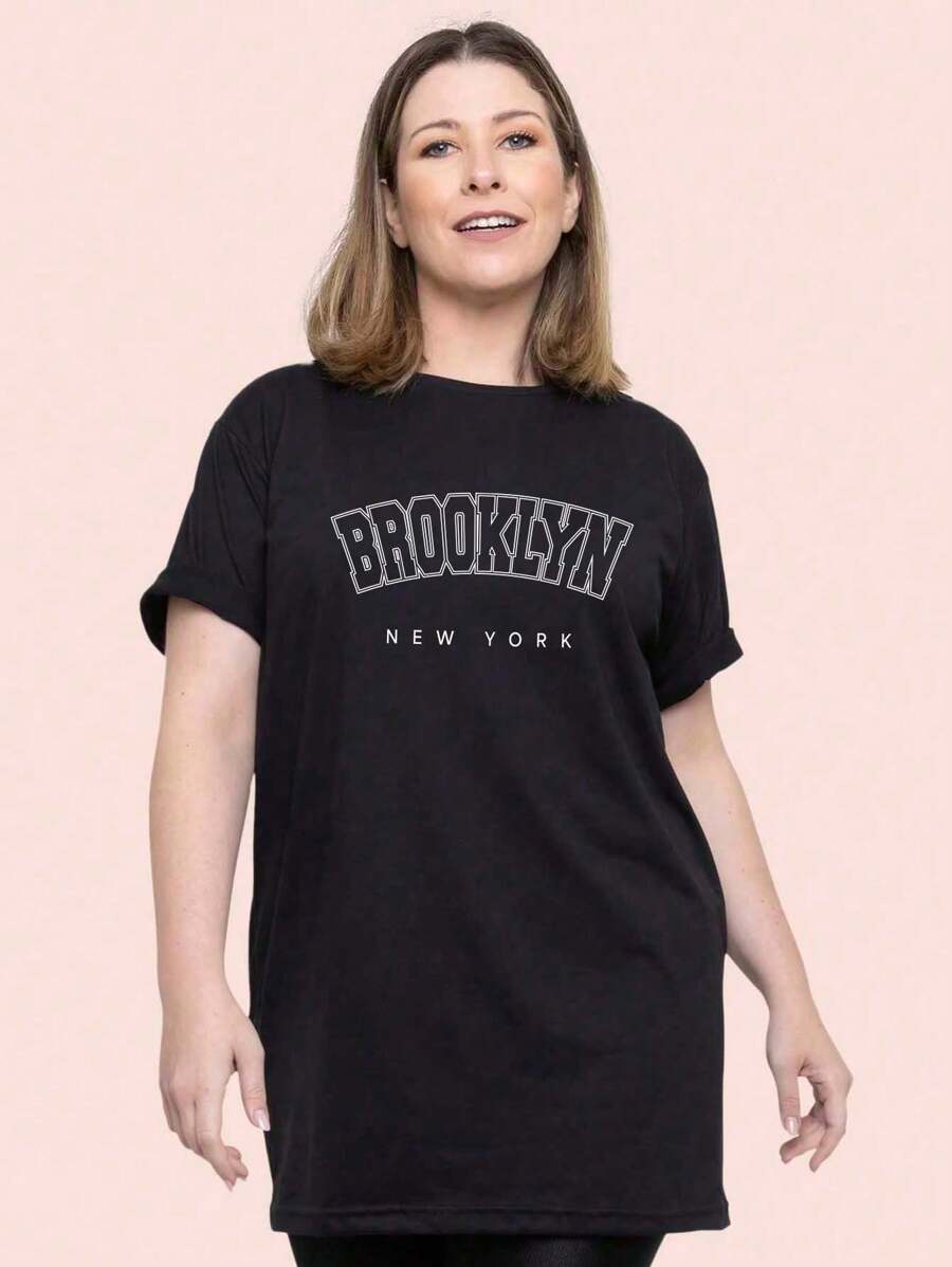 Plus Size T-Shirts - màu đen - Xem 1