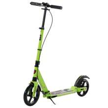 HOMCOM Teens Adult Kick Scooter Foldable Adjustable Aluminum Ride On Toy For 14+ W/ Dual Brake System, Shock Mitigation System  95.5-110.5H CM - Green - View 3