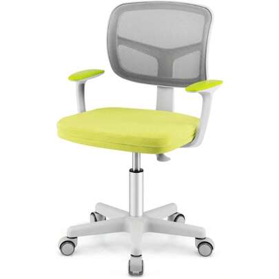 Children's Desk Chair, Height-Adjustable Children's Swivel Chair, Seat Height 40-54cm, Children's Office Chair With Backrest, Armrests, Ergonomic Youth Swivel Chair For 3-10 Years (Blue)