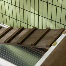 PawHut Wood Rabbit Hutch, Elevated Guinea Pig Cage With Run, Coffee - 咖啡棕 - 查看 9