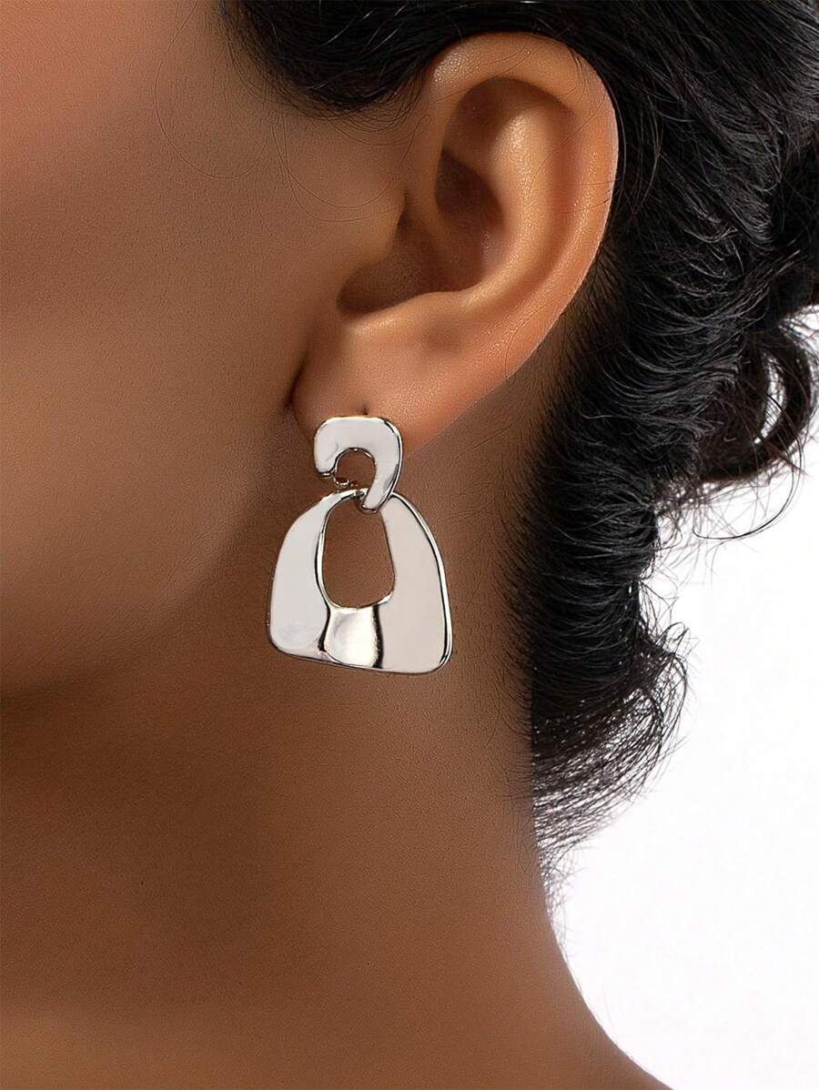 1 Đôi Hoa Tai Hình Học Bóng Không Đối Xứng (Phong Cách Tương Tự)