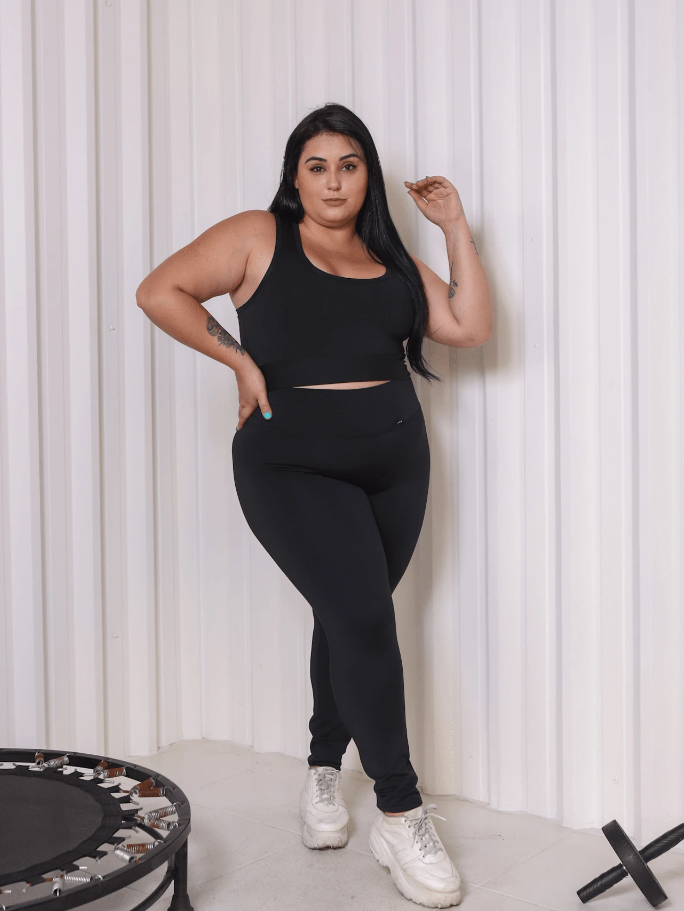 Plus Size Sports Sets - màu đen - Xem 1