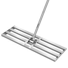 VIVOSUN Lawn Leveling Rake, 48"/30" X 10" X 78" Heavy-Duty Stainless Steel Lawn Leveler With 7FT Adjuatble Long Handle For High Effect, Metal Levelawn For Smooth Soil, Rustproof Rakes For Garden Yard - Silver  30" x10" Leveling Rake - View 1