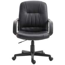 Vinsetto Sedia da Ufficio Ergonomica e Girevole, Poltrona da Ufficio con Altezza Regolabile  60*60*90-99cm Nero - nero - Visualizzare 5