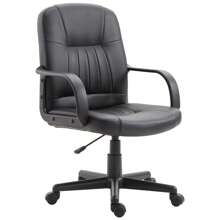 Vinsetto Sedia da Ufficio Ergonomica e Girevole, Poltrona da Ufficio con Altezza Regolabile  60*60*90-99cm Nero - nero - Visualizzare 3