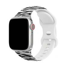 1入斑馬條紋和蝴蝶編織的8字形扣矽膠運動智能手錶手環,適用於蘋果手錶系列ultra/se/8/7/6/5/4/3/2/1,尺寸從38mm到45mm不等 - 彩色 - 查看 3