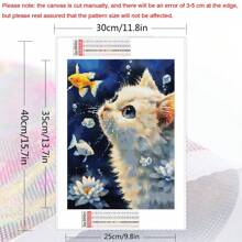 1 Stück 5D DIY Voll-Quadrat Diamant Malerei Tier Bild Strass Mosaik Katze Blume Neue Ankunft Handgemachtes Geschenk - Aprikosenfarben - Übersicht 2
