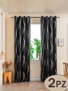 Juego de cortinas opacas de 94.5 pulgadas de largo, 2 paneles con aislamiento térmico, cortinas largas y cortinas, 2 burg, oscurecimiento de la habitación, cortinas grises con ojales para sala de estar, recámara, ventana (2pz 63 x 94inch)Negro - Negro - Ver 1