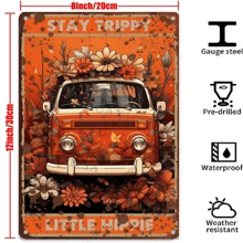 1pc Vintage Funny Metal Tin Sign, Witch Girl & Cat In Magical Princess World, Halloween Wall Decor, Random Style, 8*12in - Multicolor 1 - View 2