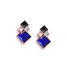SOHI Blue Diamond Shaped Studs - 藍色 - 查看 5
