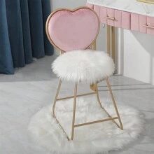 1pc White Faux Knitted Circular Cushion Seat, Thickened Plush Rug, Sofa Decorative Floor Mat For Window ,Room Decor