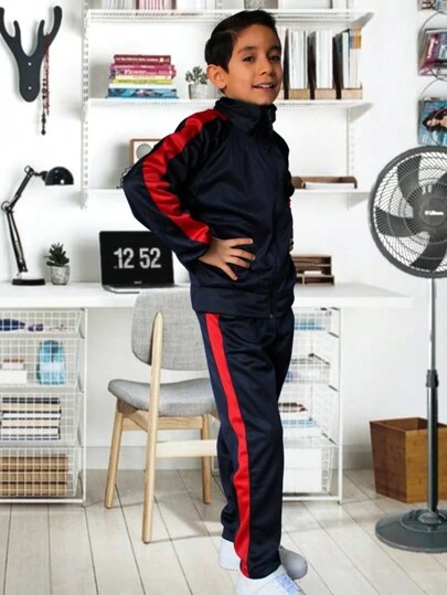 Pants Uniforme Escolar Sport Tock Tricolor y Franja Tela Fresca y Brillosa Tallas 4 A 16