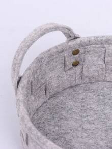 1pc Felt Storage Basket With Handles Felt, Foods, Snacks, Book, Toys, Sundries Home Organization And Storage Basket, Bedroom Decor, Home Decor, Room Decor