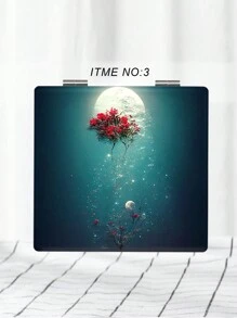 1入摺疊式,輕量級,超薄型妝台鏡,經典星系和海洋設計,適用於所有場合,適用於所有年齡層 - 彩色 - 查看 7