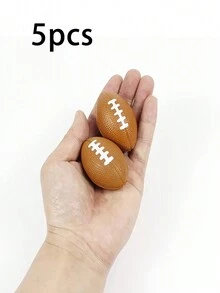 5pcs Mini Rugby Balls - Interactive Outdoor Sports - PU Stress Relief Balls - Multicolor - View 4